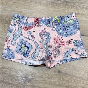 Express Women’s s Paisley Print Shorts Pink Blue Size 12 NWNT